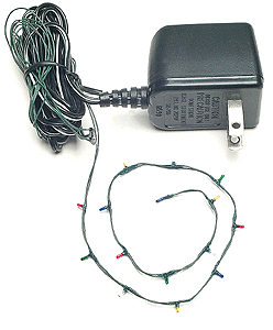 Working Christmas Lights -- Assembled w/15 Colored Bulbs (1.5V) & Transformer - About 15" 37.5cm Long (475-18XLT15)