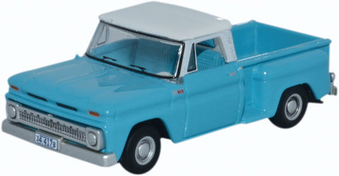 1965 Chevrolet Stepside Pickup - Light Blue, White (553-87CP65001)
