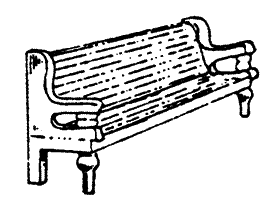 Scale Structure Straight Station Bench (Interior or Exterior) Kit  (650-2148)