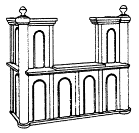 Ornate Paneled Sales Counter (Unpainted Metal Castings) (650-5130)