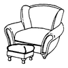 SS LTD Provincial Chair & Ottoman Set (650-5133)