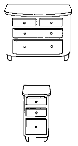 SS LTD Vanity w/2 Night Stands (Unpainted Metal Castings) (650-5186)