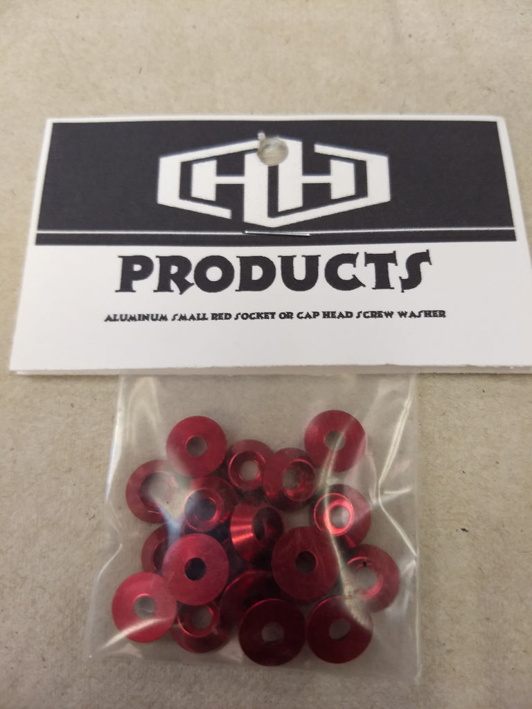 Aluminum Small Red Washers 3mm  (20)   (HAM5433-R)