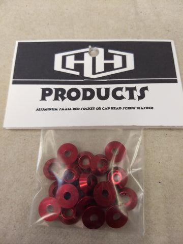 Aluminum Small Red Washers 3mm  (20)   (HAM5433-R)