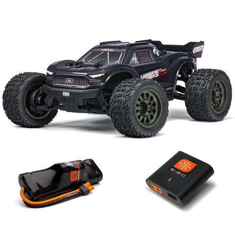 Arrma 1/10 VORTEKS 4X2 BOOST MEGA 550 Brushed Stadium Truck RTR with Battery & Charger, Gunmetal (ARA4105SV4T2)