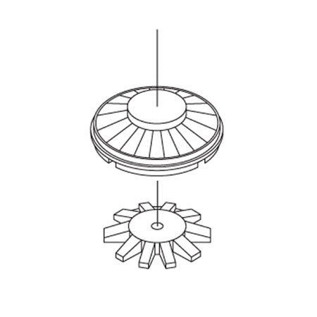 HO Fans Set, 36" Button Top/CF7 (3) [ATH31002]