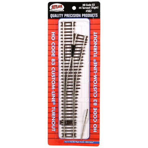 HO Code 83 #4 Custom Right-Hand Turnout    (ATL562)
