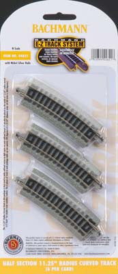 Bachmann Half Section 11.25" Radius Curve (6) N (BAC44821)