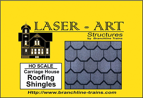 Branchline Carriage Style Roof Shingles - Laser Art  HO SCALE  (BRA903)