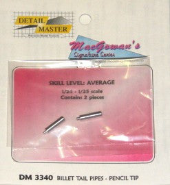 Detail Master Billet Tail Pipes - Pencil Tip (2 pcs) (DM-3340)