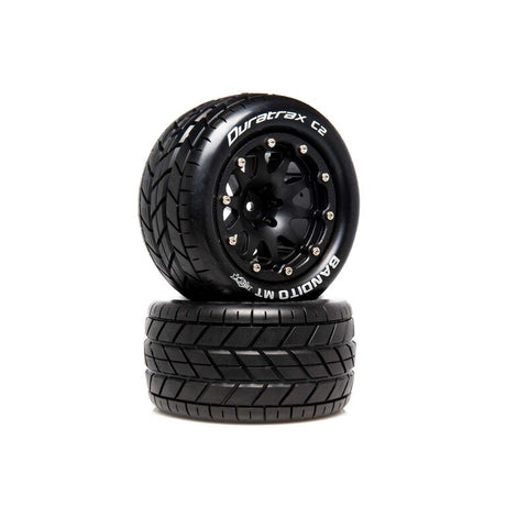 Duratrax Bandito MT Belted 2.8" 2WD Mounted Rear Tires, .5 Offset, Black (2)  (DTXC5516)