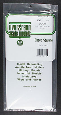 Evergreen Plain Sheet .040x6x12"  (EVG9040)