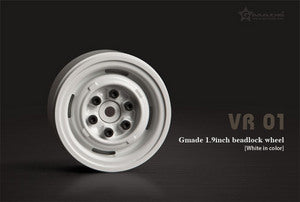 GMA 1.9 VR01 Beadlock Wheels (White) (2)  (GMA70106)
