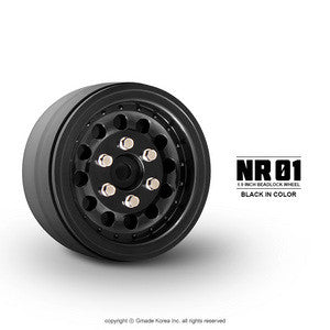 Gmade 1.9 NR01 Beadlock Wheels (Black) (2)  (GMA70224)