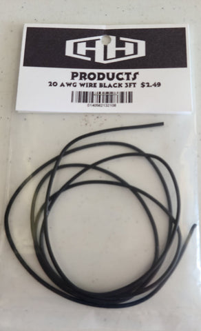 20 Gauge Wire Black 3 Foot (HAM132108)