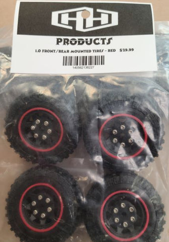 Hamilton Hobbies 1.0 Front/Rear Mounted Tires - Red   (HAM136227)