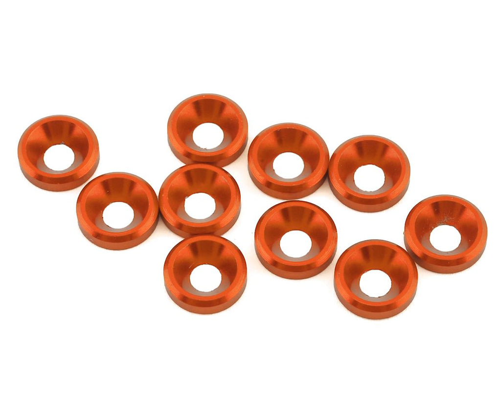 Hamilton Hobbies Aluminum Small Orange Washers 3mm (10)  (HAM130557)