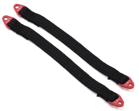 Hot Racing Suspension Travel Limit Straps (2) (Red) (HRASLS140T0202)