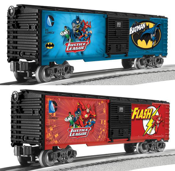 Lionel Batman/Flash Justice League Boxcar 2-Pack  (LNL682683)