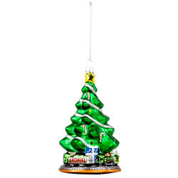 Lionel Silver Bell Express Blown Glass Tree Ornament (LNL922022)