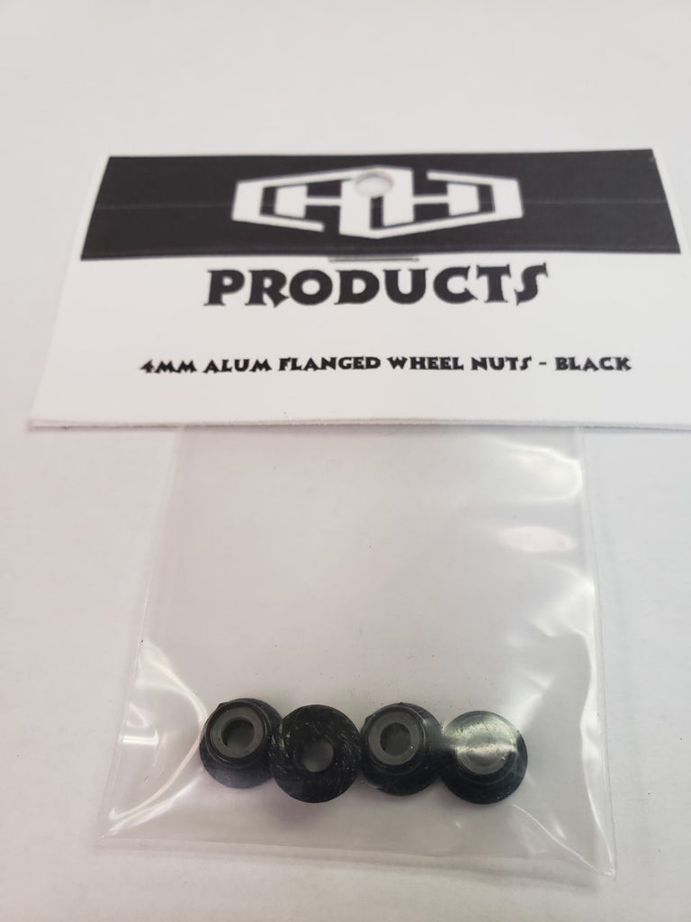 Hamilton Hobbies 4MM flanged nylon locking nut (aluminum, black-anodized, serrated)  (HAM5491B)