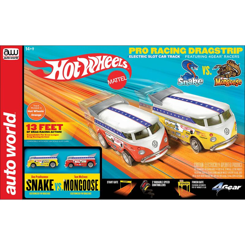 Auto World 13' Hot Wheels "Snake" vs "Mongoose" Manual Slot Set (RDZSRS340)