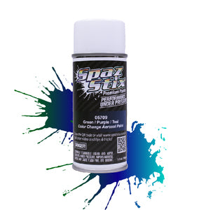 Spaz Stix Aerosol Paint, Green/Purple/Teal, 3.5oz Can  (SZX05709)