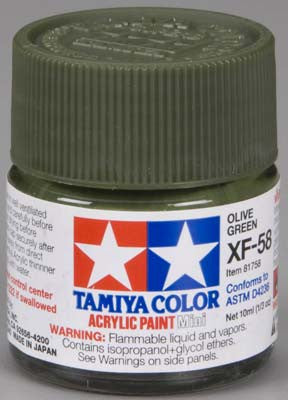 Tamiya Acrylic Mini XF-58 Olive Green 1/3 oz (TAM81758)