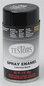 Testors Enamel Spray Flat Black (TES1249T)