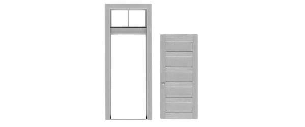 TICHY 5 PANEL DOOR/FRAME/TRANSOM (2) (TIC2036)