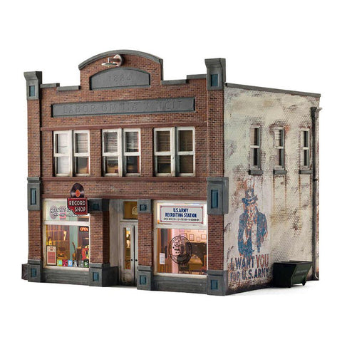 Woodland Scenics HO Scale, Records & Recruiting Building, Built & Ready  (WOODBR5067)