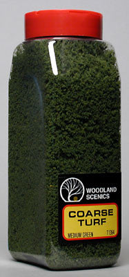 WOODLAND SCENICS TURF COARSE MED GREEN 32 OZ. (WOOT1364)