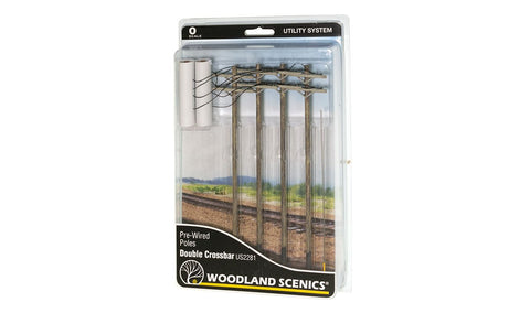 Woodland Scenics Pre-Wired Poles - Double Crossbar - O Scale  (WOOUS2281)
