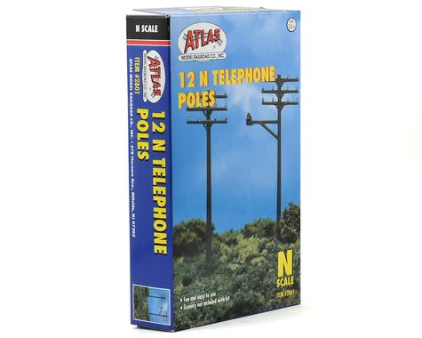 Atlas Railroad N-Scale Telephone Poles (12)  (ATL2801)