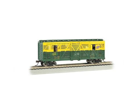 Bachmann C&NW 40' Animated Stock Car w/ Horses (HO Scale)  (BAC19703)