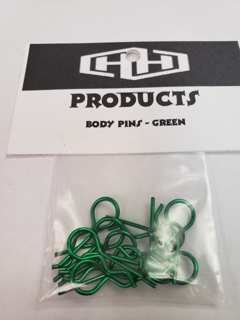 Hamilton Hobbies BODY PIN - GREEN (10) (HAM5355G)