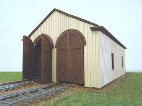 Branchline Trains 2-Stall Wood Engine House - Laser Art  HO SCALE(BRA657)