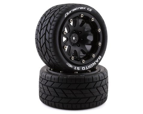 DuraTrax Bandito ST Belted 2.8" Mounted Tires (Black) (2) w/12mm Hex  (DTXC5530)