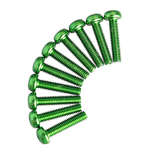 Hamilton Hobbies 3 X 16 Green Alum 7075 Screws (10) (HAM130436)