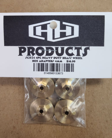 Hamilton Hobbies SCX24 4MM BRASS WHEEL HEX ADAPT  (HAM133673)