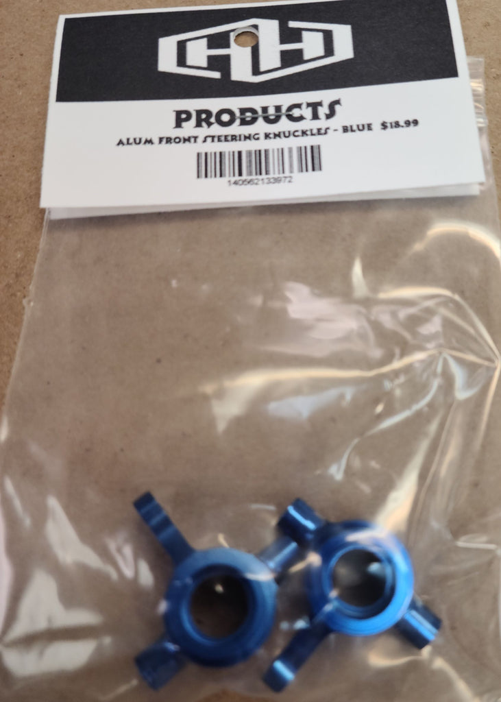Hamilton Hobbies Aluminum Front Steering Knuckles - Blue (HAM133972)