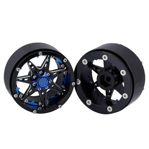 Hamilton Hobbies Star Beadlock Wheels - Blue   (HAM136040)