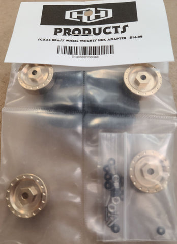 Hamilton Hobbies SCX24 BRASS WHEEL WEIGHTS HEX ADAPTER (HAM136046)