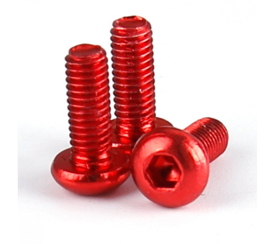 Hamilton Hobbies 3x10 Red Aluminum 7075 Screws (10) (HAM128501)