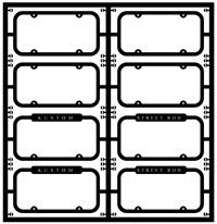 Model Car Garage 1/24-1/25 License Plate Frames-Vintage (8) (Photo Etch)  (MCG-2009)