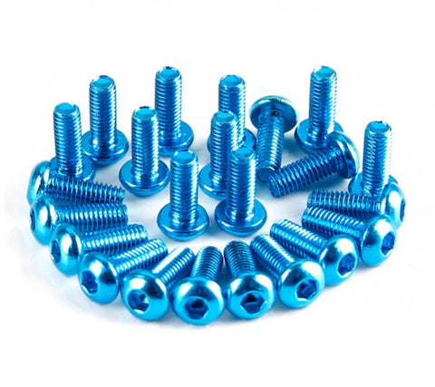 3x8 Blue Aluminum 7075 Screws (20) (HAM127990)