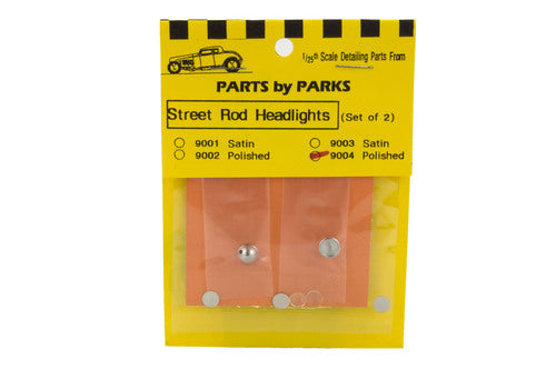 Parts by Parks 1/24-1/25 Street Rod Cone Back Headlights (Satin Finish) (2) (PBP9001)
