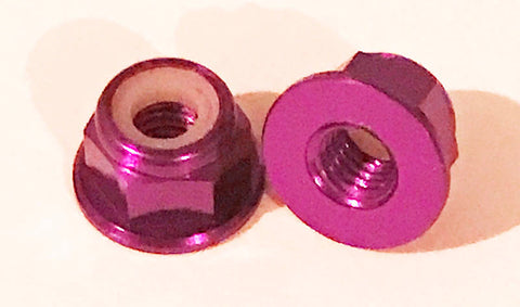 4mm Alum Flanged Lock Nut Pink  (HAM131510)
