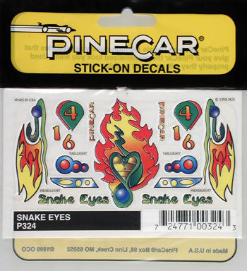 PineCar Snake Eyes Stick-on Decal  (PINP324)