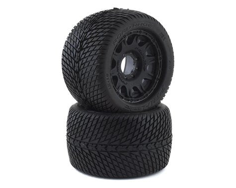 Pro-Line Road Rage MX38 3.8" Tire w/Raid 8x32 Wheels (2) (Black)  (PRO117710)